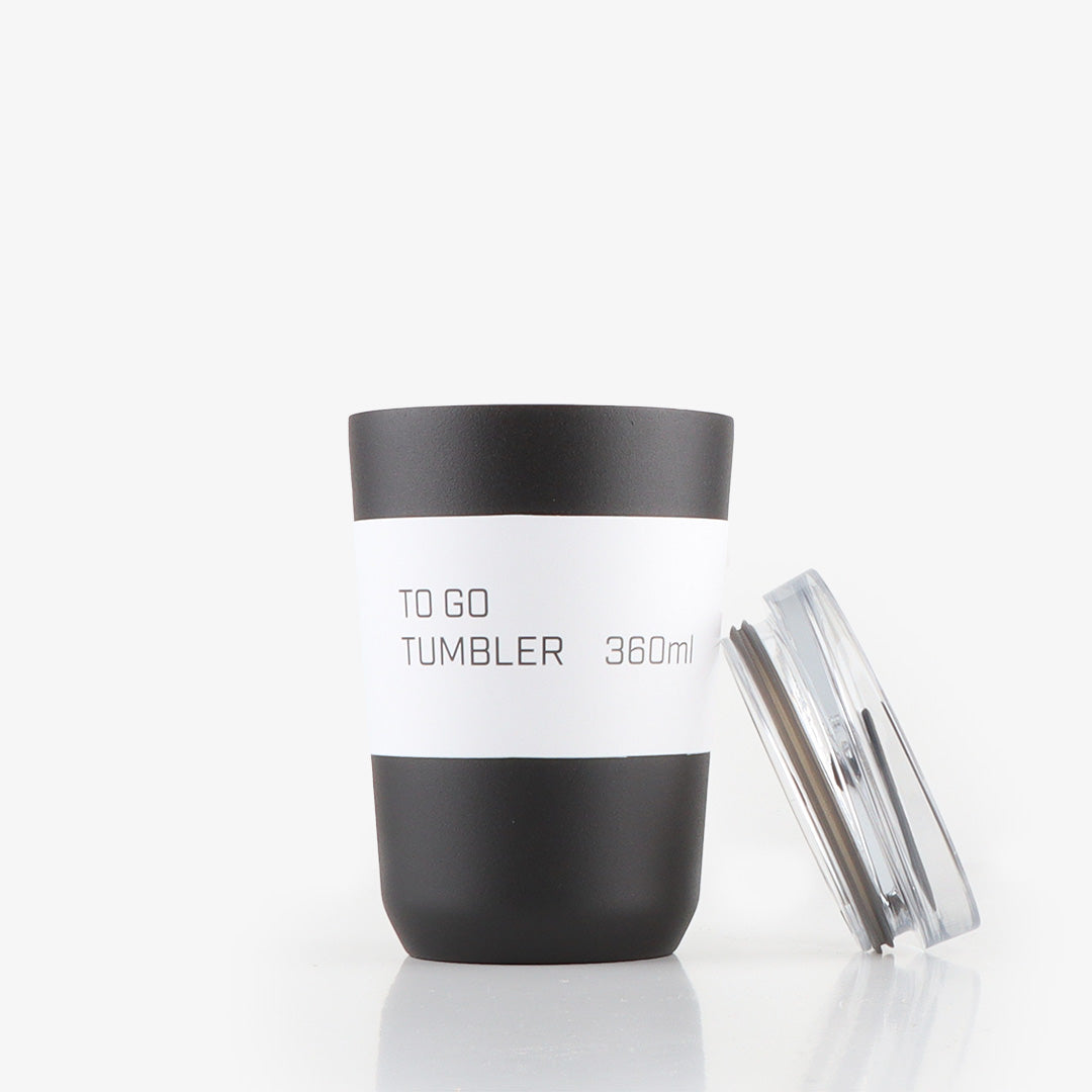 Kinto To Go Tumbler 360ml With Plug, Black, Detail Shot 2