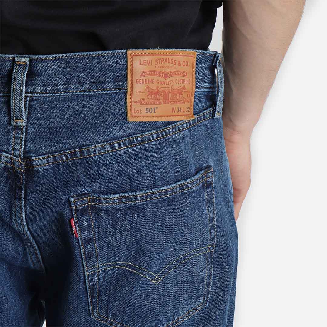 Levis 501 Original Fit Jeans, Stonewash, Detail Shot 4