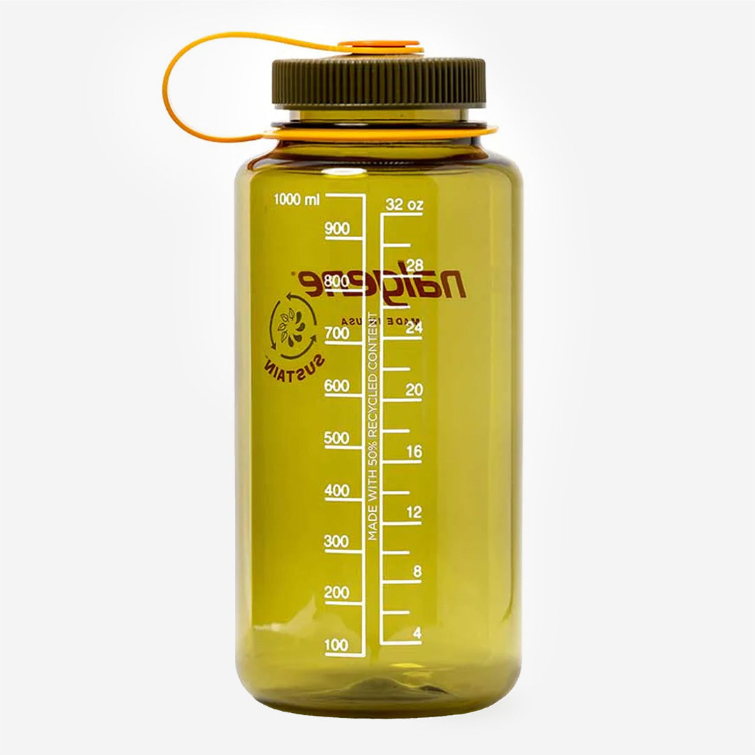 Nalgene Wide Mouth 1 Litre Tritan Sustain Water Bottle, Olive, Detail Shot 2