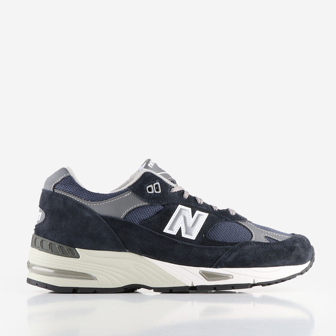 New Balance M991NV Shoes, Navy Grey, Detail Shot 1