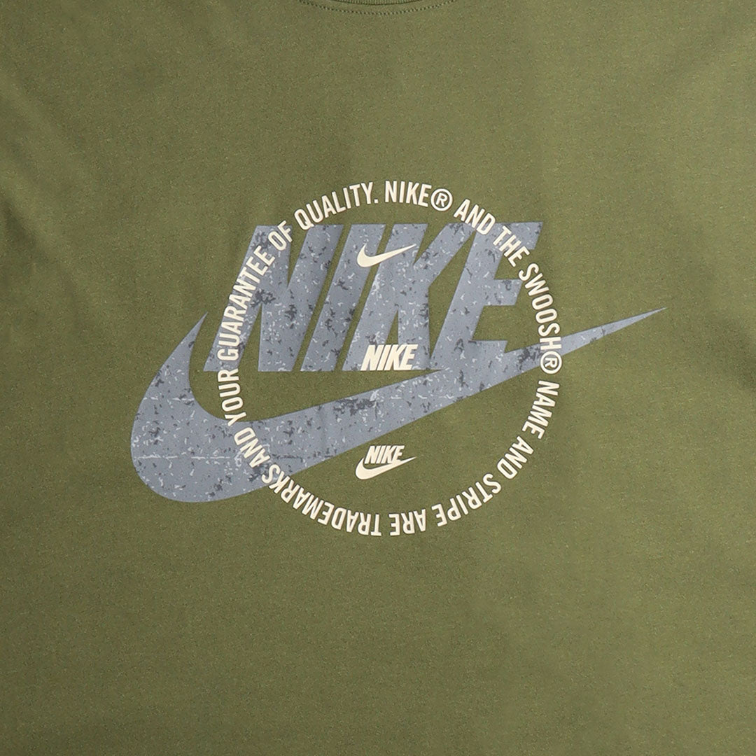 Nike Sportswear SPU Graphic T-shirt, Rough Green Safety Orange, Detail Shot 3