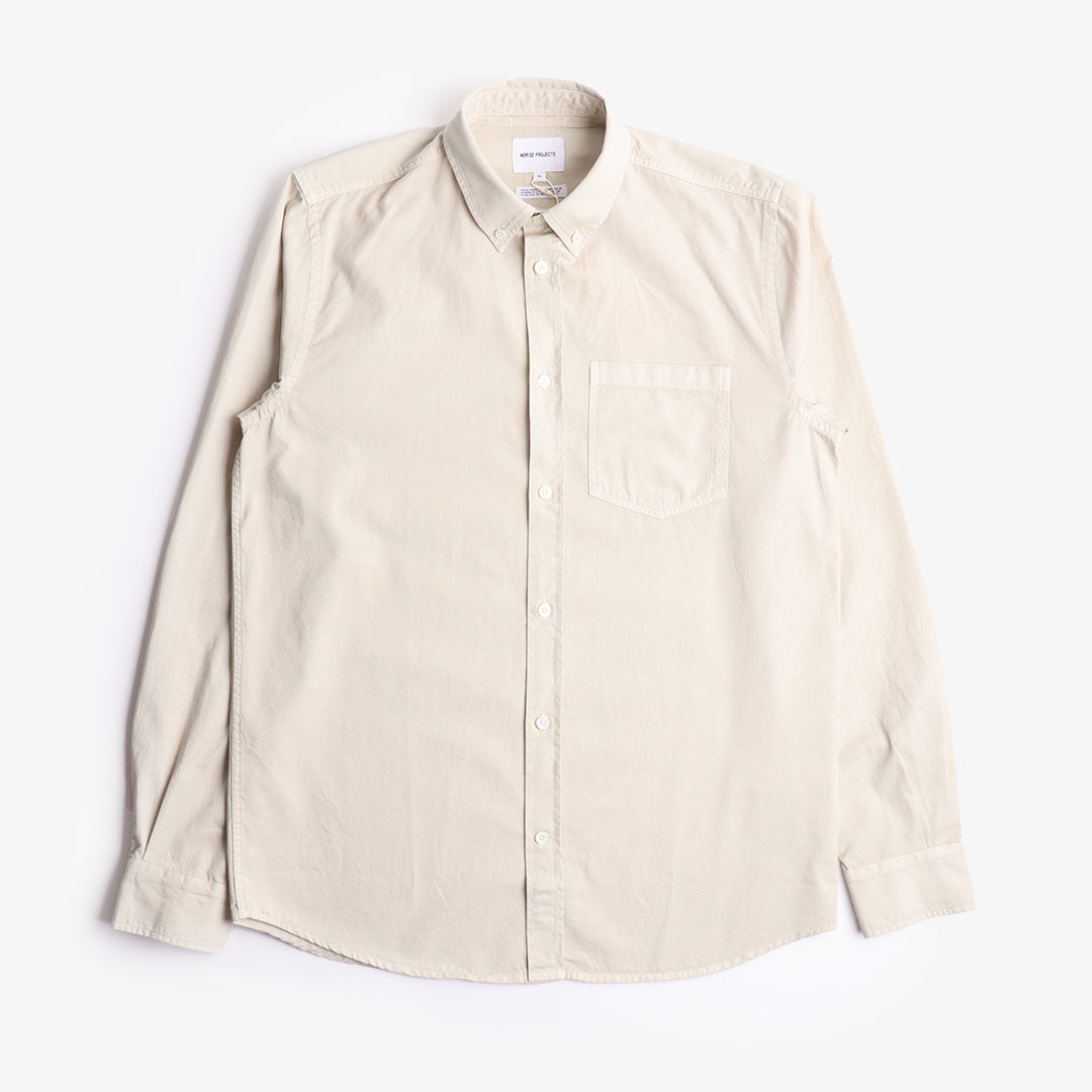 Norse Projects Anton Light Twill Shirt, Oatmeal, Detail Shot 1