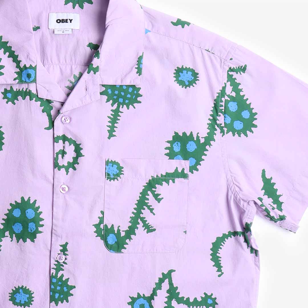 OBEY Dubbed Woven Shirt, Digital Violet Multi, Detail Shot 2