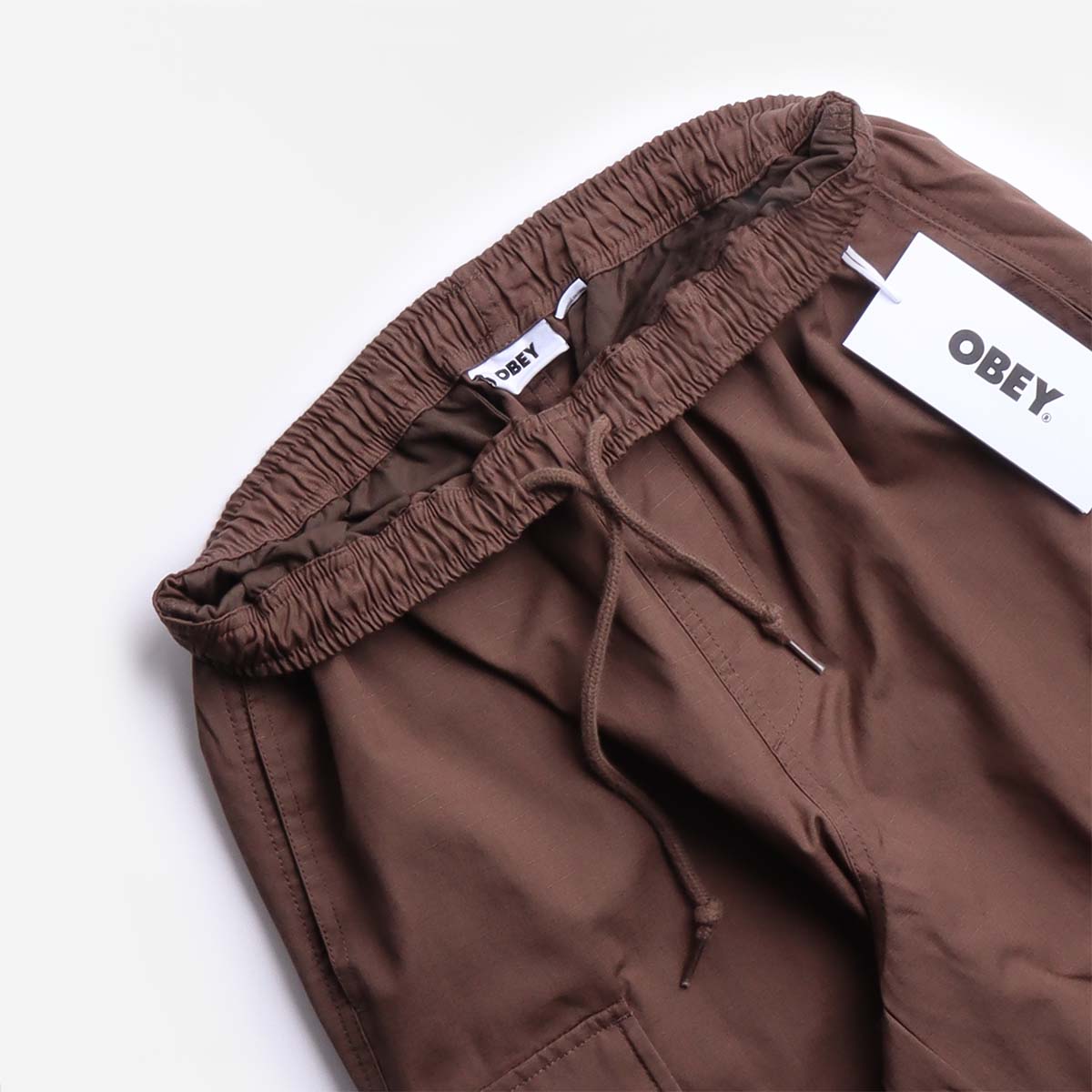 OBEY Easy Ripstop Cargo Pant, Dark Brown, Detail Shot 4