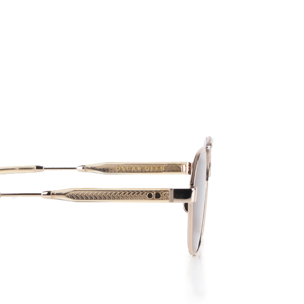 Oscar Deen Fraser Metal Sunglasses, Treacle Moss, Detail Shot 4