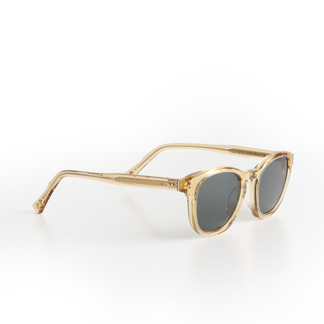 Oscar Deen Morris Sunglasses, Treacle Olive, Detail Shot 2