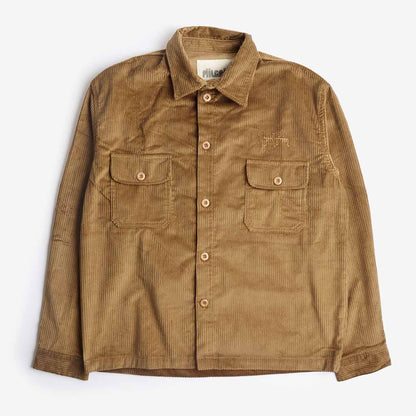 Piilgrim Girth Corduroy Shirt, Brown, Detail Shot 1