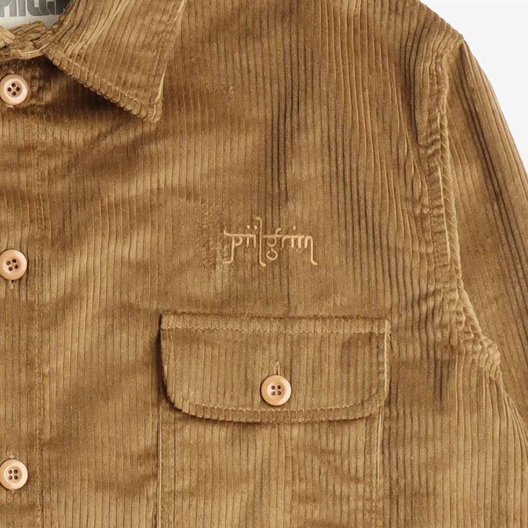 Piilgrim Girth Corduroy Shirt, Brown, Detail Shot 3