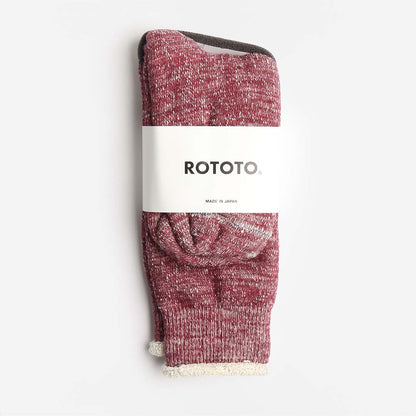 Rototo Double Face Crew Socks, Grape, Detail Shot 2
