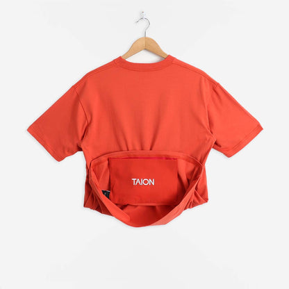 Taion Storage Pocket T-Shirt, Red, Detail Shot 3