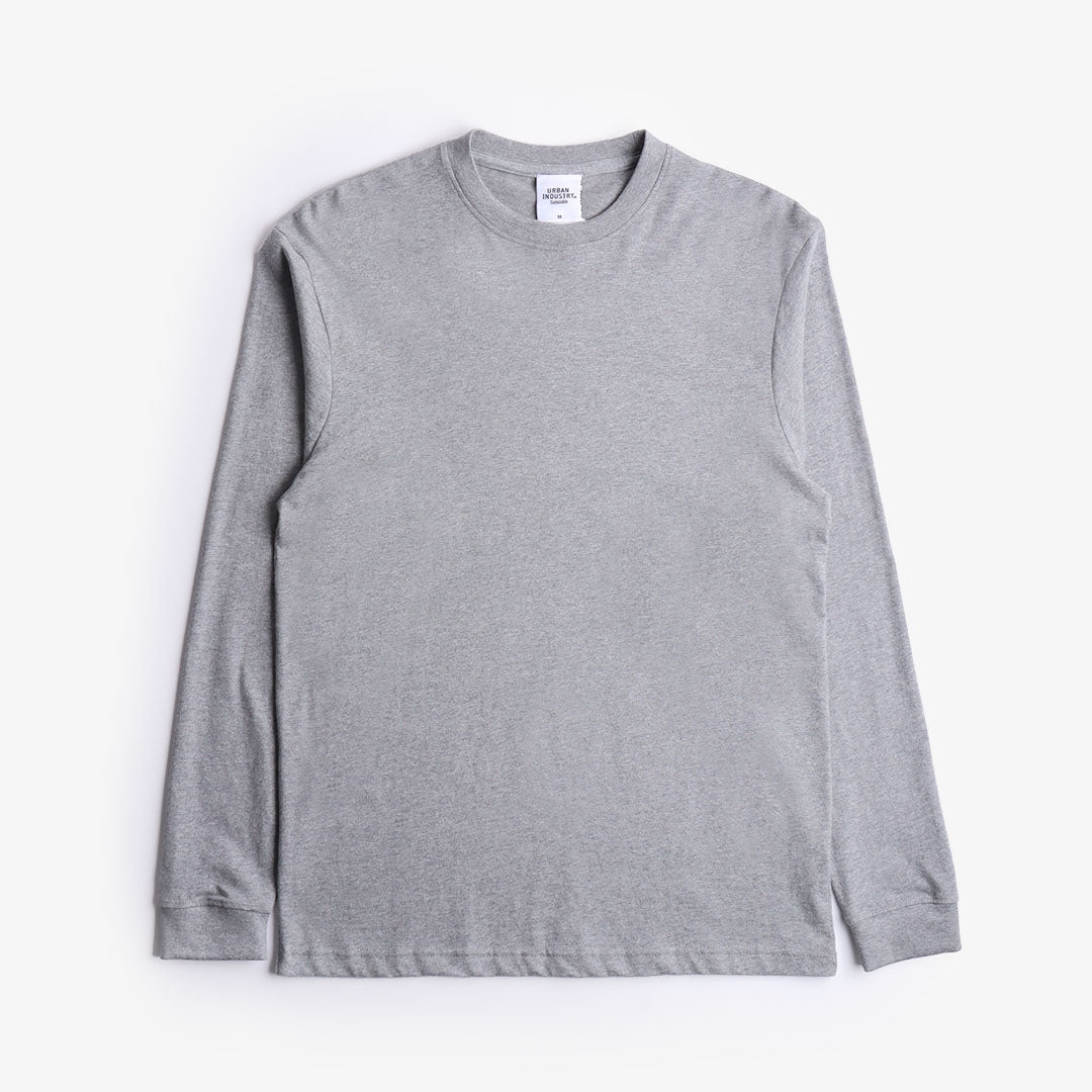 Urban Industry Organic Long Sleeve T-Shirt, Grey, Detail Shot 1
