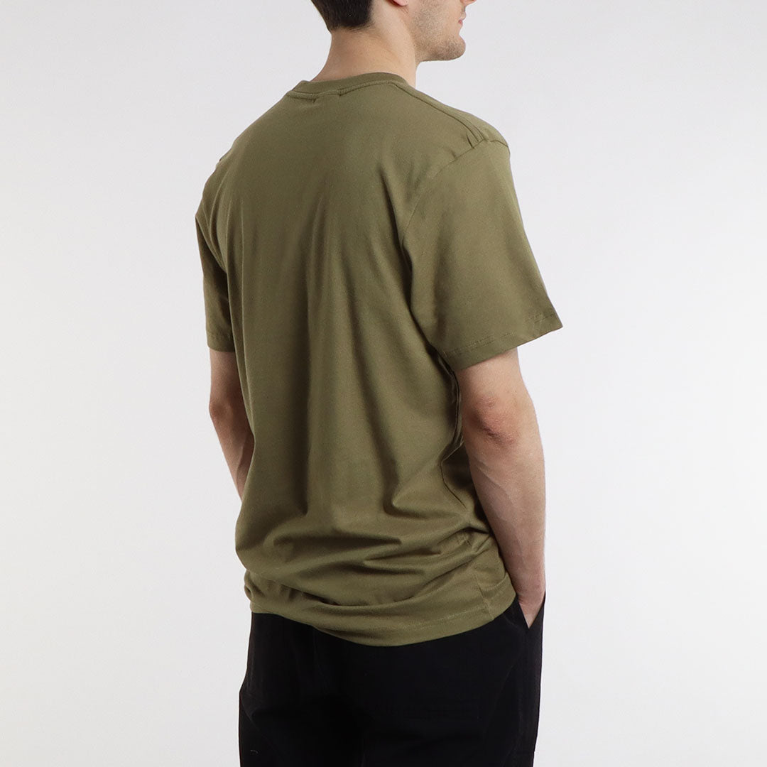Urban Industry Organic T-Shirt, Drab Olive, Detail Shot 7