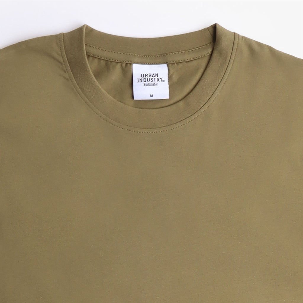 Urban Industry Organic T-Shirt, Drab Olive, Detail Shot 2