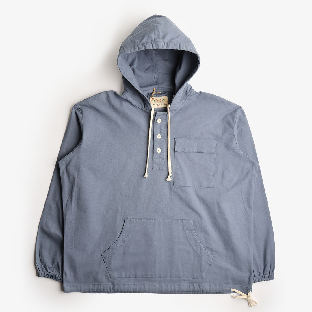 Uskees Button Hooded Smock, Teal, Detail Shot 1