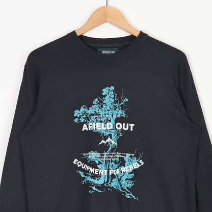 Afield Out Burrough Long Sleeve T-shirt, Black, Detail Shot 2