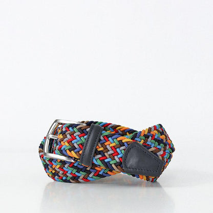 Anderson's Classic Woven Belt, Navy Multi, Detail Shot 1