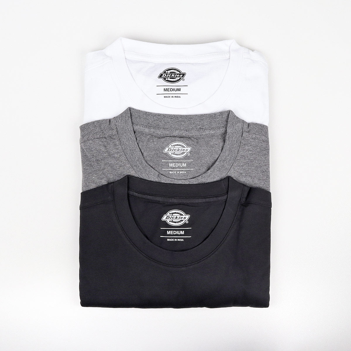 Dickies T-Shirt 3-Pack, Black White Charcoal, Detail Shot 1