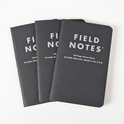 Field Notes Pitch Black Ruled Memo 3-Pack Notebook, Pitch Black 3-Pack, Detail Shot 3