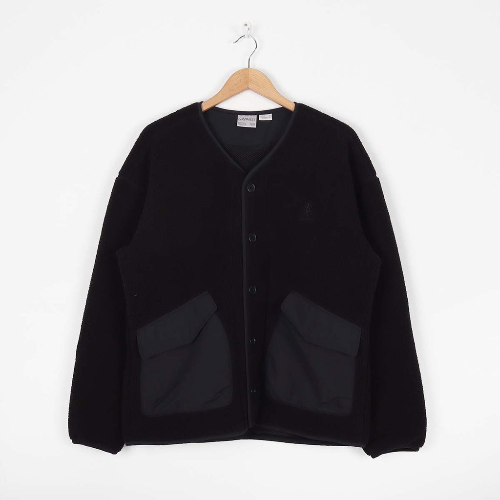 Gramicci Boa Fleece Cardigan, Black, Detail Shot 1