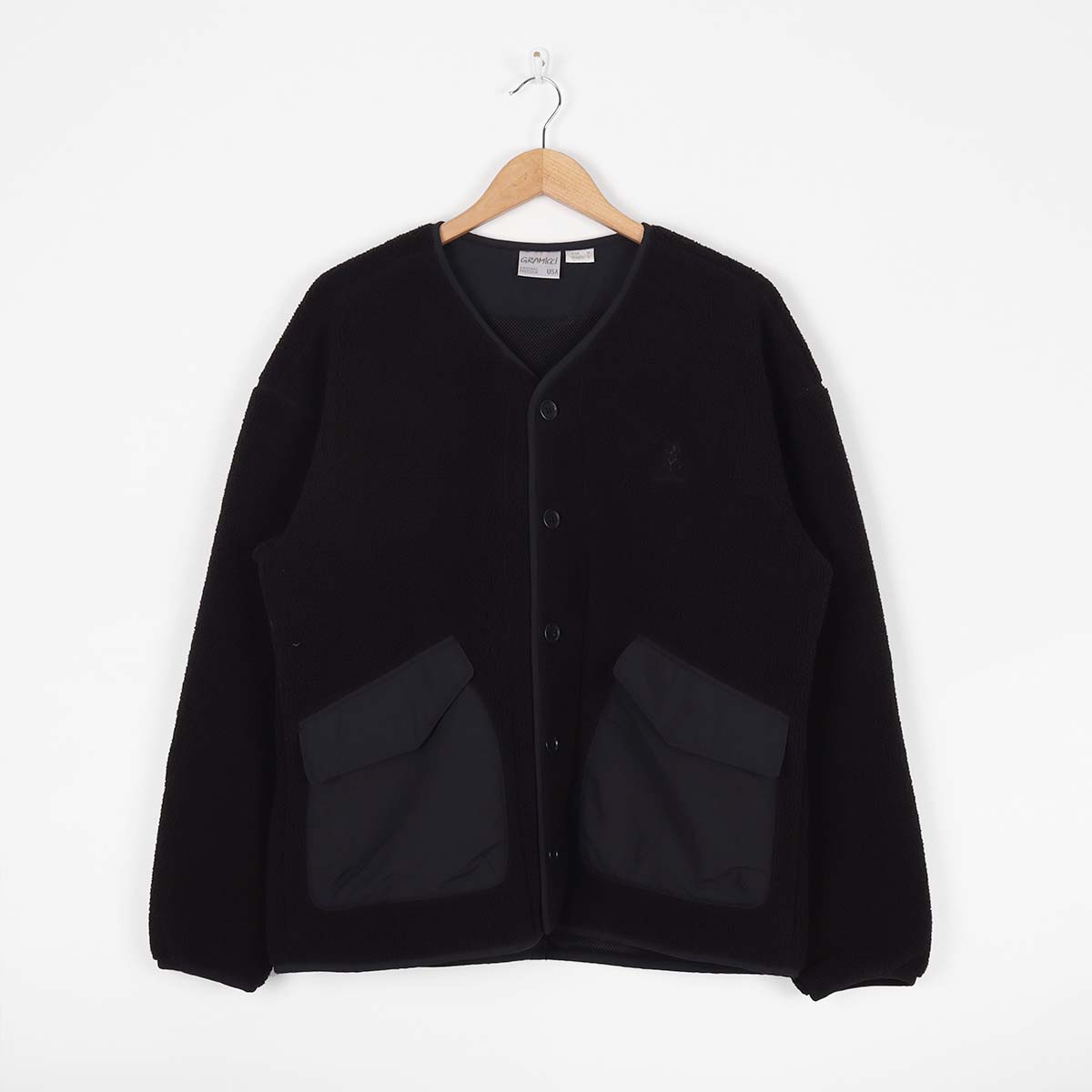 Gramicci Boa Fleece Cardigan, Black, Detail Shot 1