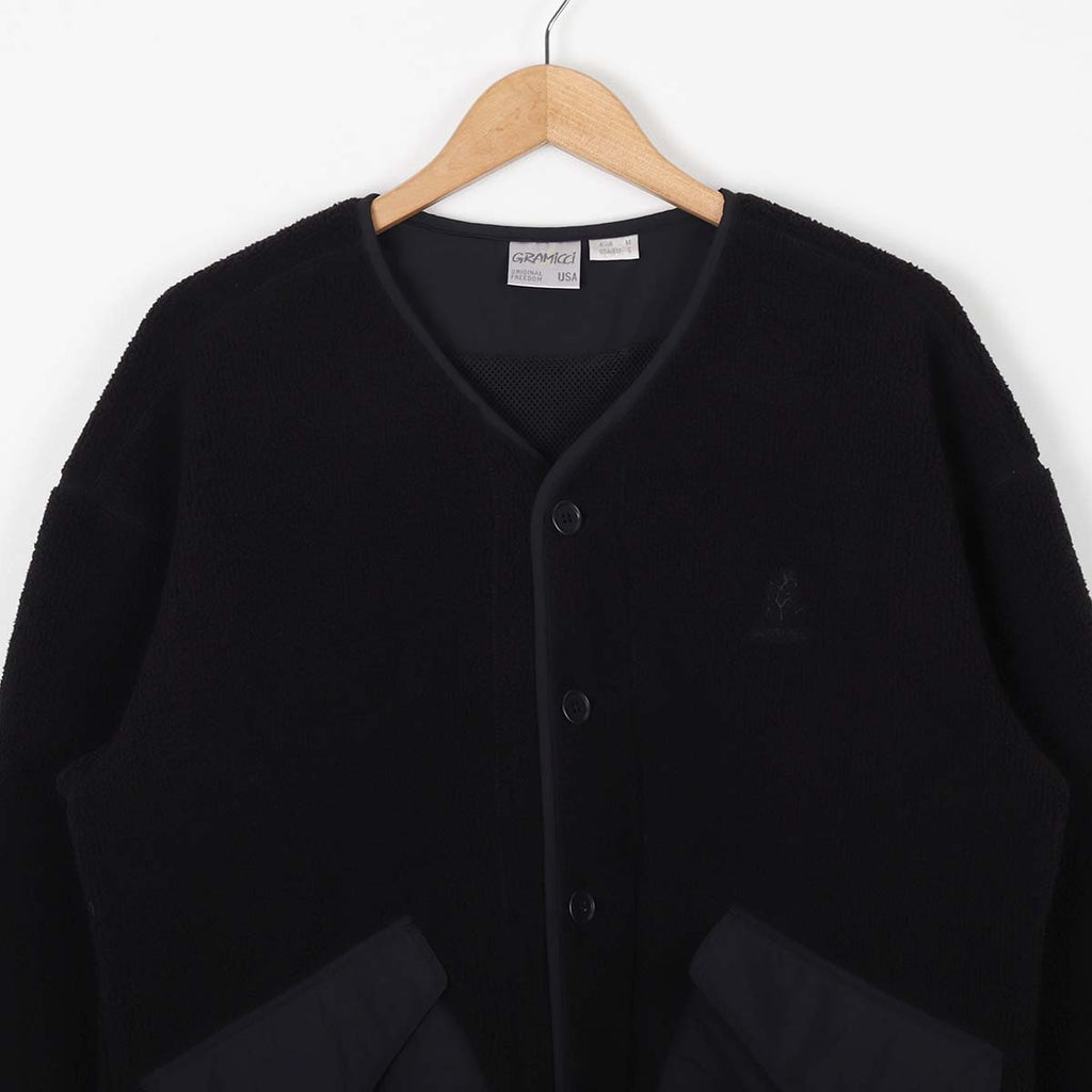 Gramicci Boa Fleece Cardigan, Black, Detail Shot 2