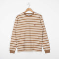 Gramicci Striped One Point Long Sleeve T-shirt, Brown Ivory, Detail Shot 1