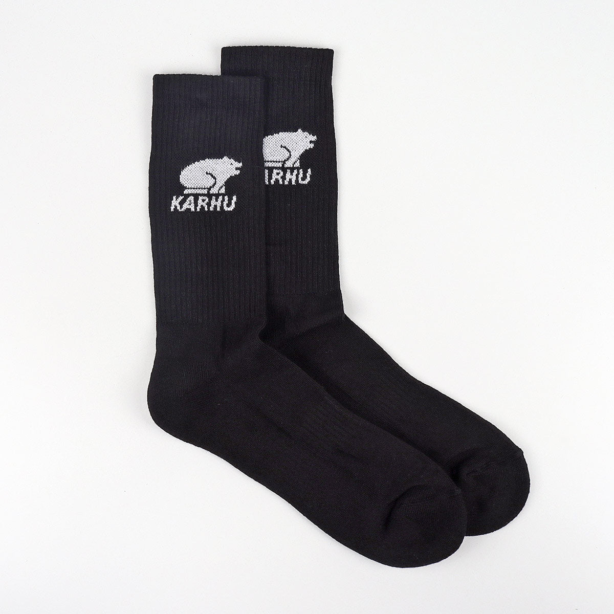 Karhu Classic Logo Crew Socks, Black White, Detail Shot 1