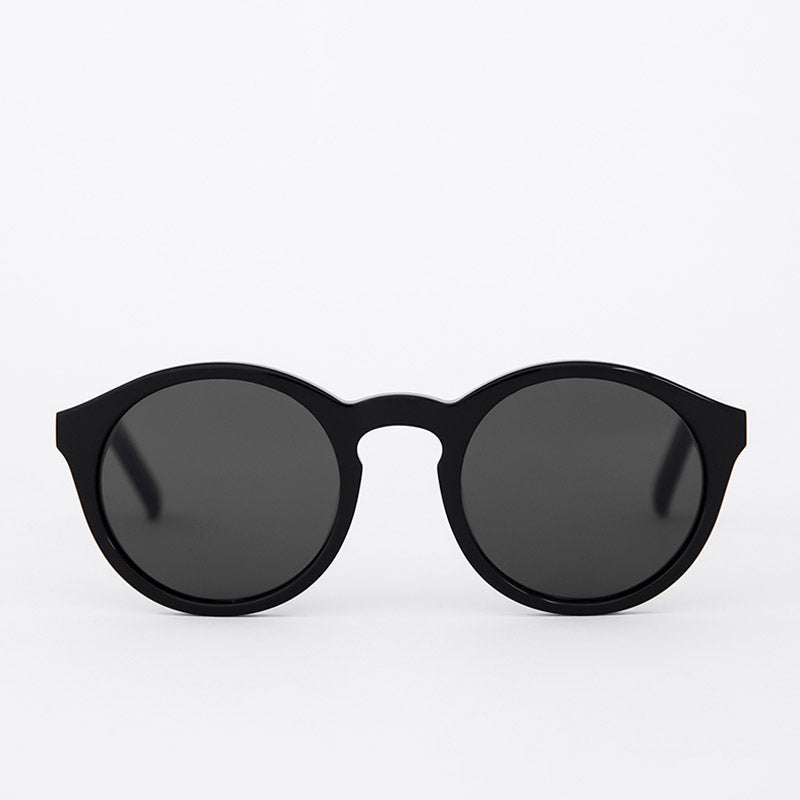 Monokel Eyewear Barstow Recycled Sunglasses, Black Solid Grey, Detail Shot 1