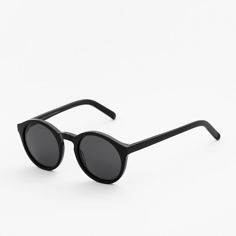 Monokel Eyewear Barstow Recycled Sunglasses, Black Solid Grey, Detail Shot 2