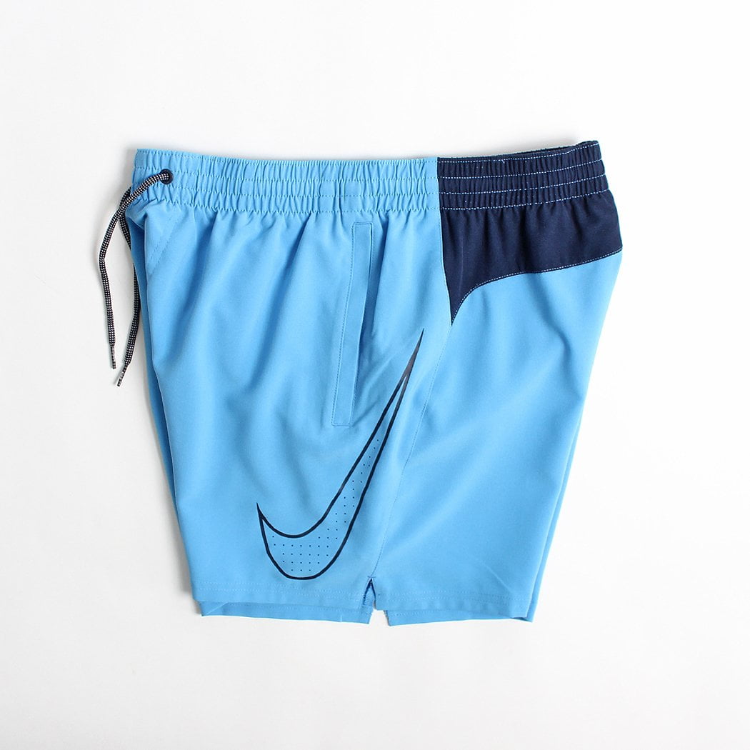 Nike Swim Perforated Swoosh 5" Shorts, University Blue, Detail Shot 4