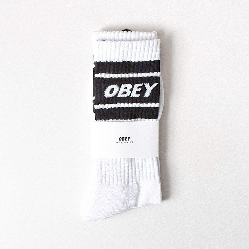 OBEY Cooper II Socks, White Black, Detail Shot 2