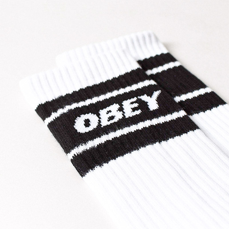 OBEY Cooper II Socks, White Black, Detail Shot 3