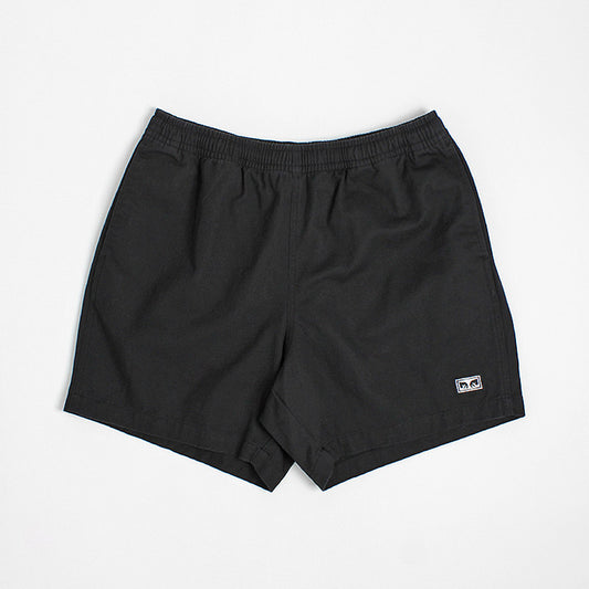 OBEY Easy Relaxed Twill Shorts, Black, Detail Shot 1