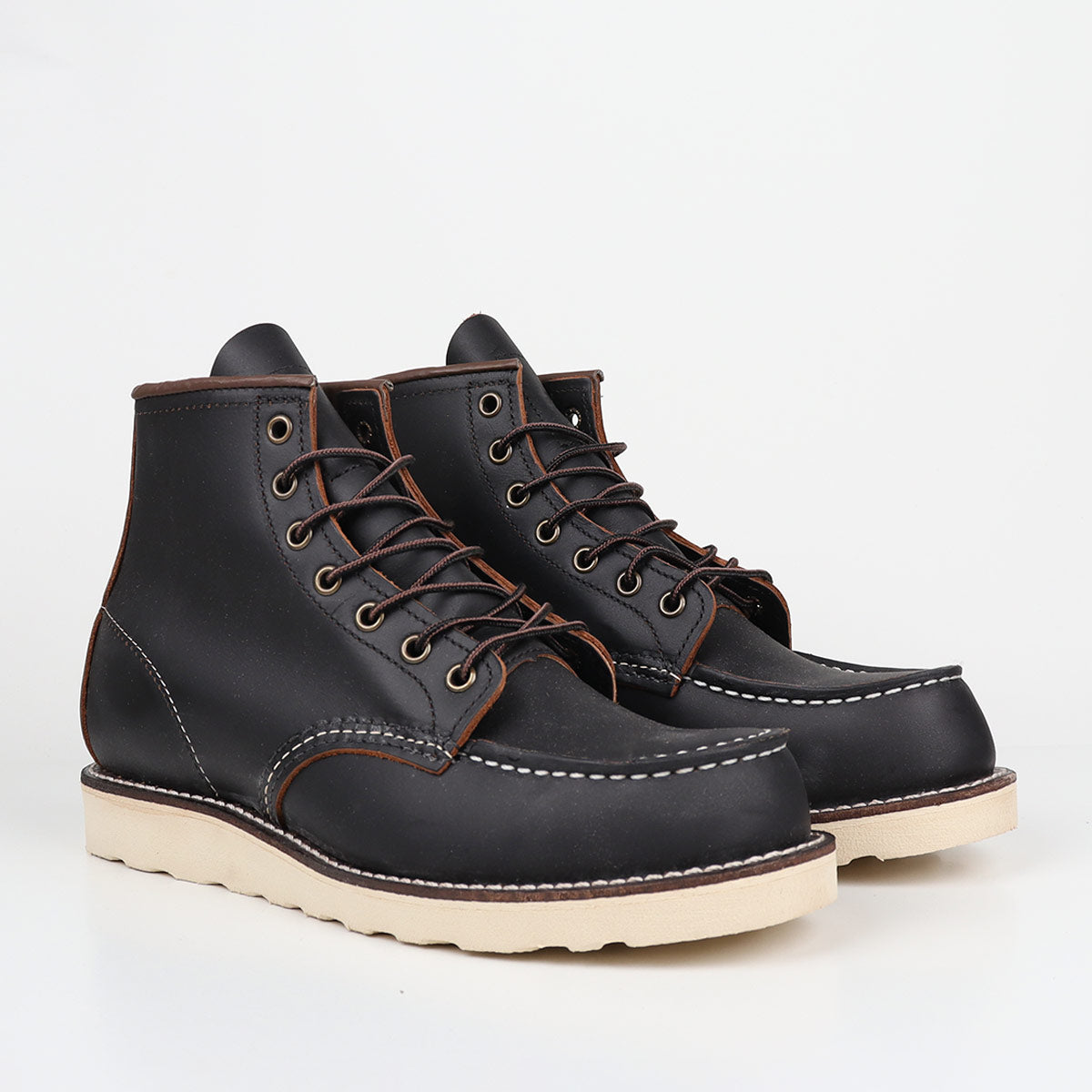 Red Wing Classic 6" Moc Toe Boot, Black Prairie Leather, Detail Shot 2