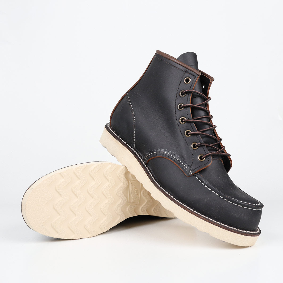 Red Wing Classic 6" Moc Toe Boot, Black Prairie Leather, Detail Shot 3