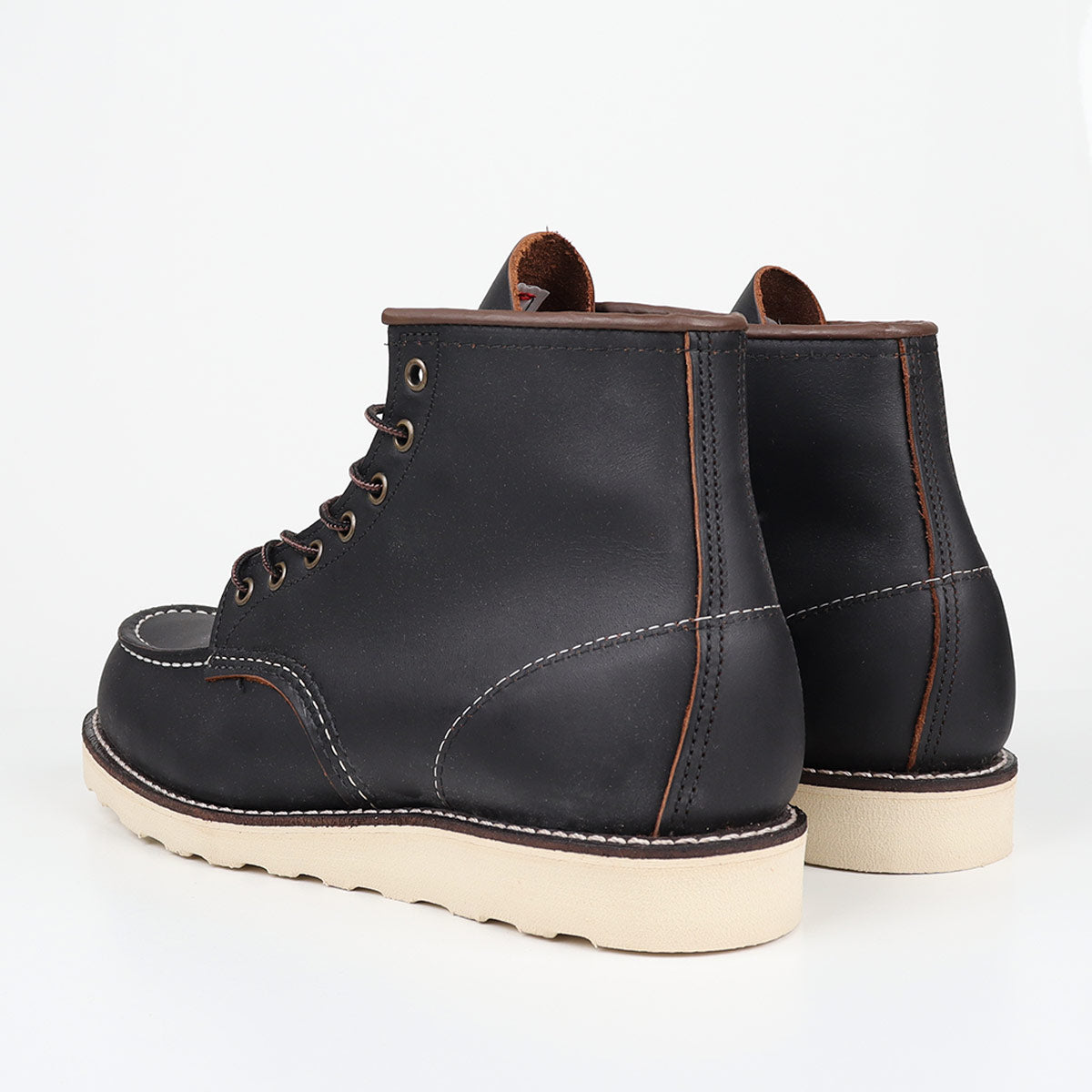 Red Wing Classic 6" Moc Toe Boot, Black Prairie Leather, Detail Shot 4