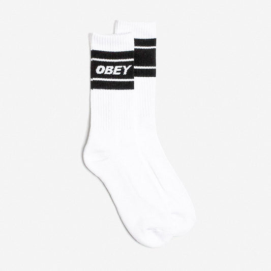 OBEY Cooper II Socks, White Black, Detail Shot 1