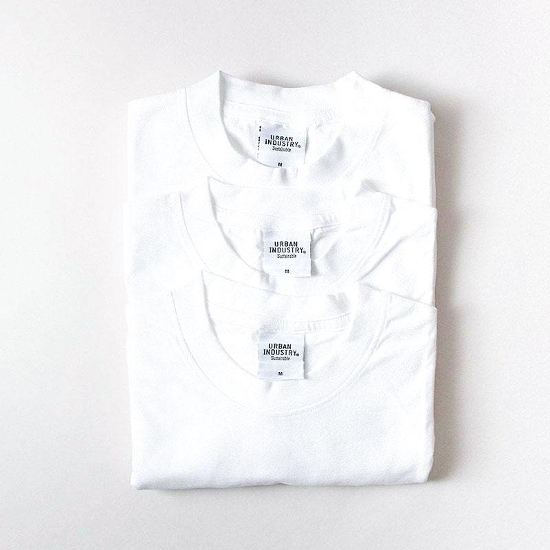 Urban Industry Organic T-Shirt 3-Pack, White, Detail Shot 1