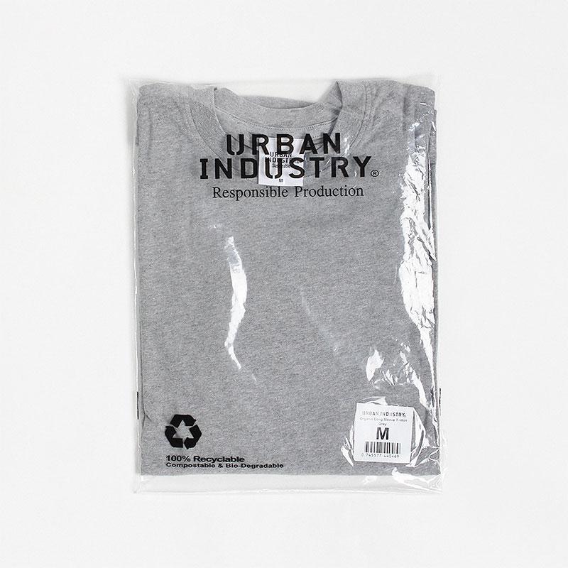 Urban Industry Organic Long Sleeve T-Shirt, Grey, Detail Shot 4