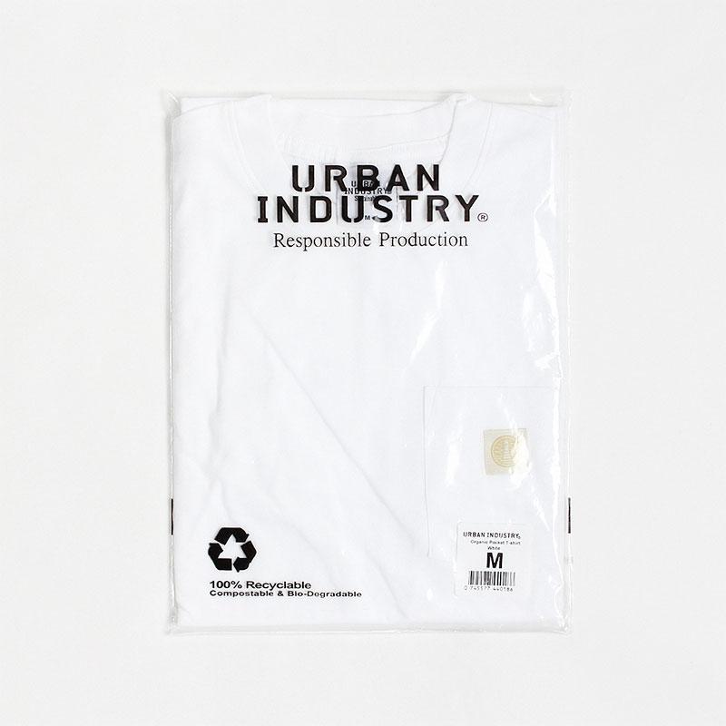 Urban Industry Organic Beacon Pocket T-Shirt, White, Detail Shot 5